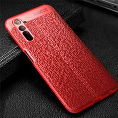 Soft Silicone Gel Leather Snap On Case Cover for Realme 6s Red