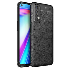 Soft Silicone Gel Leather Snap On Case Cover for Realme 7 Black