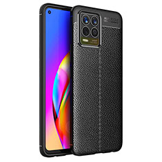 Soft Silicone Gel Leather Snap On Case Cover for Realme 8 Pro Black