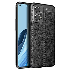 Soft Silicone Gel Leather Snap On Case Cover for Realme 9 Pro+ Plus 5G Black