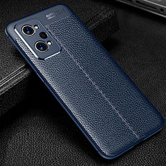 Soft Silicone Gel Leather Snap On Case Cover for Realme GT Neo 3T 5G Blue