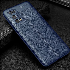 Soft Silicone Gel Leather Snap On Case Cover for Realme V15 5G Blue