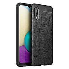 Soft Silicone Gel Leather Snap On Case Cover for Samsung Galaxy A02 Black