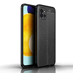 Soft Silicone Gel Leather Snap On Case Cover for Samsung Galaxy A03 Black