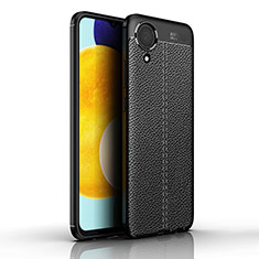 Soft Silicone Gel Leather Snap On Case Cover for Samsung Galaxy A03 Core Black