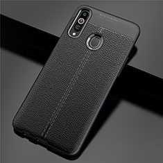 Soft Silicone Gel Leather Snap On Case Cover for Samsung Galaxy A20s Black