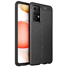 Soft Silicone Gel Leather Snap On Case Cover for Samsung Galaxy A52 4G Black