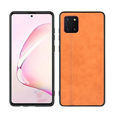 Soft Silicone Gel Leather Snap On Case Cover for Samsung Galaxy A81 Orange