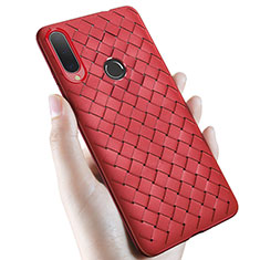 Soft Silicone Gel Leather Snap On Case Cover for Samsung Galaxy A90 5G Red