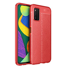 Soft Silicone Gel Leather Snap On Case Cover for Samsung Galaxy F52 5G Red