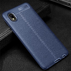 Soft Silicone Gel Leather Snap On Case Cover for Samsung Galaxy M01 Core Blue