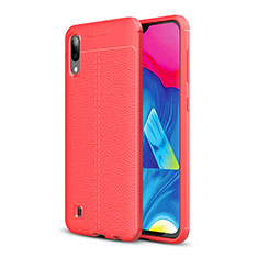 Soft Silicone Gel Leather Snap On Case Cover for Samsung Galaxy M10 Red