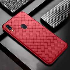 Soft Silicone Gel Leather Snap On Case Cover for Samsung Galaxy M10S Red