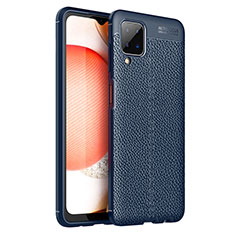 Soft Silicone Gel Leather Snap On Case Cover for Samsung Galaxy M12 Blue