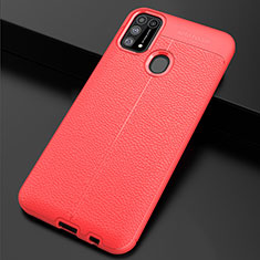 Soft Silicone Gel Leather Snap On Case Cover for Samsung Galaxy M21s Red