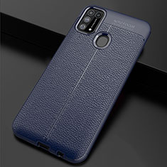 Soft Silicone Gel Leather Snap On Case Cover for Samsung Galaxy M31 Blue