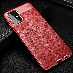 Soft Silicone Gel Leather Snap On Case Cover for Samsung Galaxy M31s Red