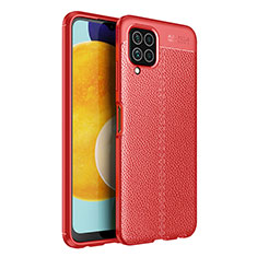 Soft Silicone Gel Leather Snap On Case Cover for Samsung Galaxy M32 4G Red
