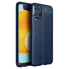 Soft Silicone Gel Leather Snap On Case Cover for Samsung Galaxy M33 5G Blue