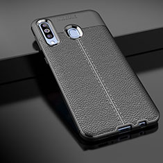 Soft Silicone Gel Leather Snap On Case Cover for Samsung Galaxy M40 Black