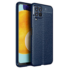 Soft Silicone Gel Leather Snap On Case Cover for Samsung Galaxy M53 5G Blue