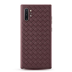 Soft Silicone Gel Leather Snap On Case Cover for Samsung Galaxy Note 10 Plus 5G Brown