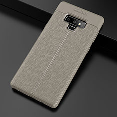 Soft Silicone Gel Leather Snap On Case Cover for Samsung Galaxy Note 9 Gray