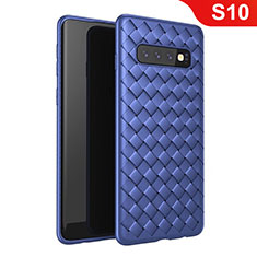 Soft Silicone Gel Leather Snap On Case Cover for Samsung Galaxy S10 5G Blue