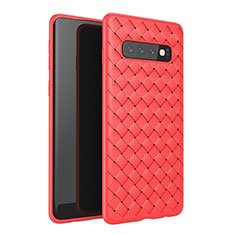 Soft Silicone Gel Leather Snap On Case Cover for Samsung Galaxy S10 5G Red