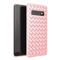 Soft Silicone Gel Leather Snap On Case Cover for Samsung Galaxy S10 Plus Rose Gold
