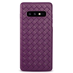 Soft Silicone Gel Leather Snap On Case Cover for Samsung Galaxy S10e Purple