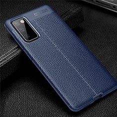 Soft Silicone Gel Leather Snap On Case Cover for Samsung Galaxy S20 FE 2022 5G Blue
