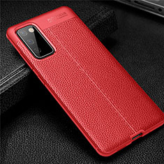 Soft Silicone Gel Leather Snap On Case Cover for Samsung Galaxy S20 FE 2022 5G Red