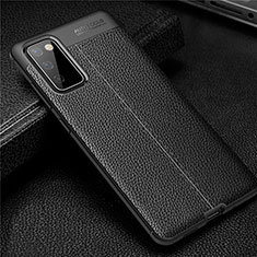 Soft Silicone Gel Leather Snap On Case Cover for Samsung Galaxy S20 FE 4G Black