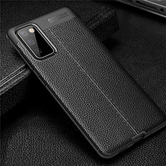 Soft Silicone Gel Leather Snap On Case Cover for Samsung Galaxy S20 Lite 5G Black