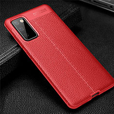 Soft Silicone Gel Leather Snap On Case Cover for Samsung Galaxy S20 Lite 5G Red