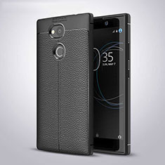 Soft Silicone Gel Leather Snap On Case Cover for Sony Xperia L2 Black