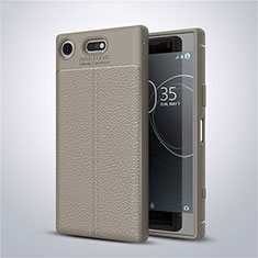 Soft Silicone Gel Leather Snap On Case Cover for Sony Xperia XZ1 Compact Gray