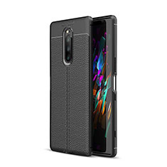 Soft Silicone Gel Leather Snap On Case Cover for Sony Xperia XZ4 Black