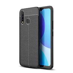 Soft Silicone Gel Leather Snap On Case Cover for Vivo iQOO U3 4G Black