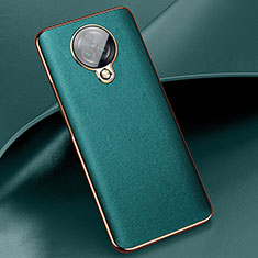 Soft Silicone Gel Leather Snap On Case Cover for Vivo Nex 3S Green