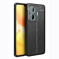 Soft Silicone Gel Leather Snap On Case Cover for Vivo T1 5G Black
