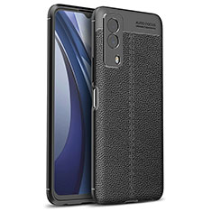 Soft Silicone Gel Leather Snap On Case Cover for Vivo T1x 5G Black