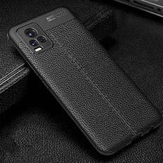 Soft Silicone Gel Leather Snap On Case Cover for Vivo V20 Black