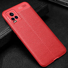 Soft Silicone Gel Leather Snap On Case Cover for Vivo V20 Pro 5G Red