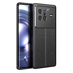 Soft Silicone Gel Leather Snap On Case Cover for Vivo X80 5G Black