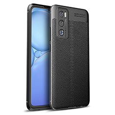 Soft Silicone Gel Leather Snap On Case Cover for Vivo Y70 (2020) Black