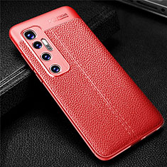 Soft Silicone Gel Leather Snap On Case Cover for Xiaomi Mi 10 Ultra Red