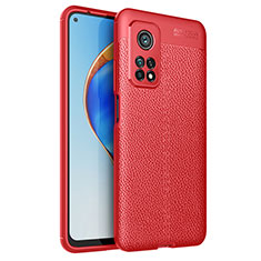 Soft Silicone Gel Leather Snap On Case Cover for Xiaomi Mi 10T 5G Red
