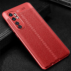 Soft Silicone Gel Leather Snap On Case Cover for Xiaomi Mi Note 10 Lite Red